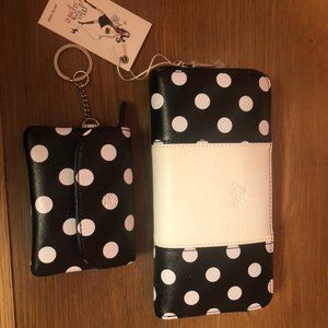 Polka Dot Wallet and Change Purse set